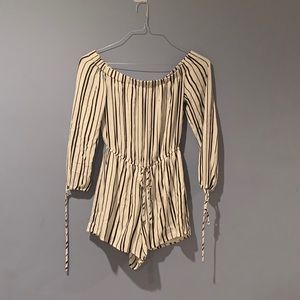 Kendall and Kylie Romper Black and White Striped